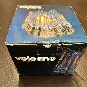 NEW In original box! Vintage Nybro volcano candle holder